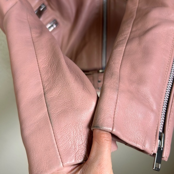 Walter Baker Allison Leather Moto Jacket In Ballet XS - Picture 7 of 9